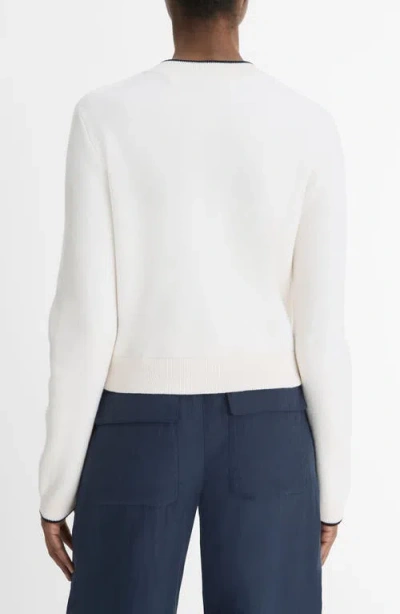 Vince Contrast Tipped Snap Front Cardigan