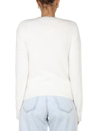 Jw Anderson Women Maglia Con Intarsio Logo In White