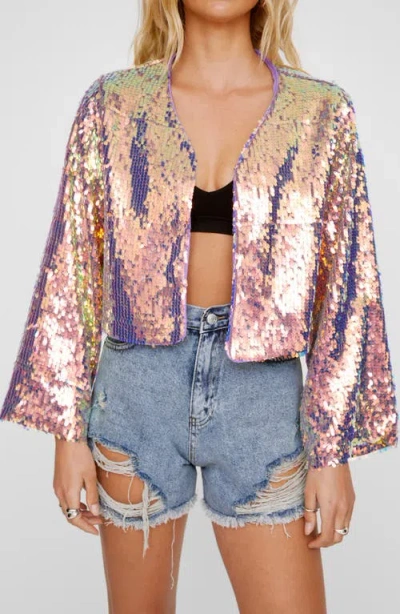 Nasty Gal Iridescent Sequin Jacket