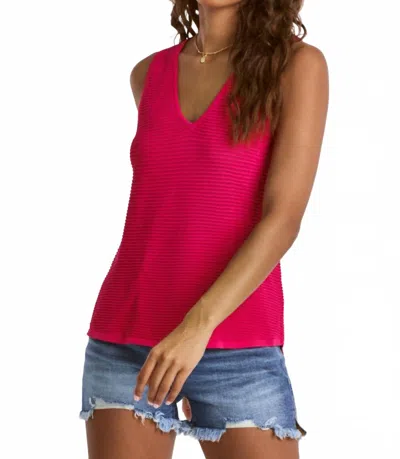 Dear John Denim Willa V Neck Sleevless Tank Sweater In Pink Cyclamen