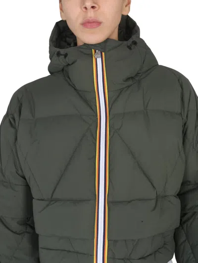 K-way Woman Down Jacket Military Green Size L Polyamide