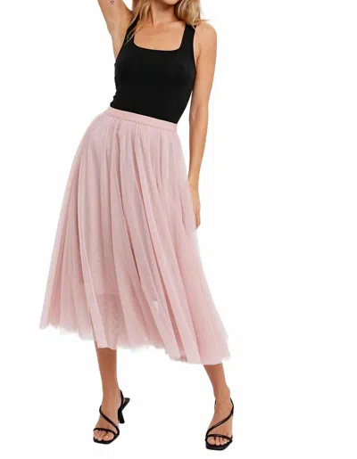Bluivy Tulle Midi Skirt In Dusty Pink In Pink