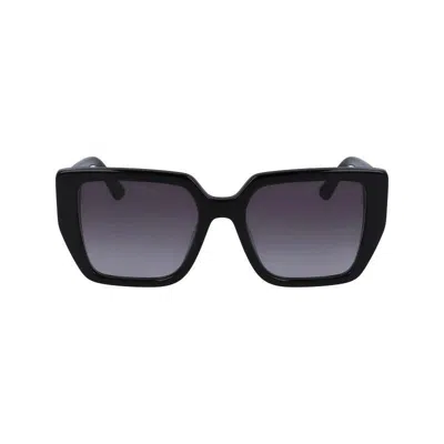 Karl Lagerfeld Black Acetate Sunglasses In Black