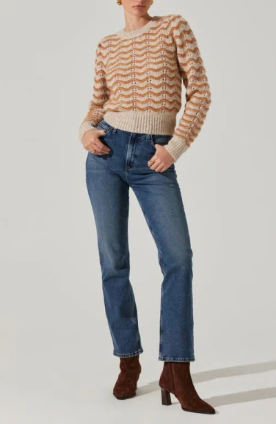 Astr The Label Jaylani Wavy Stitch Sweater