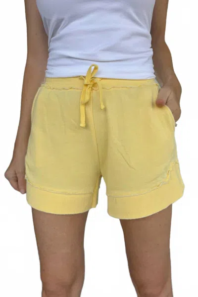 Michelle Mae French Terry Stevie Shorts In Lemon Drop In Yellow