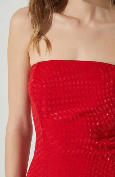 Astr The Label Mira Rhinestone Detail Strapless Minidress