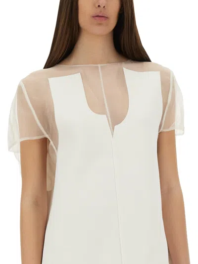 Khaite Winona Paneled Crepe Mini Dress In White