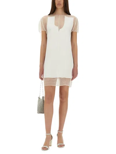 Khaite Winona Paneled Crepe Mini Dress In White