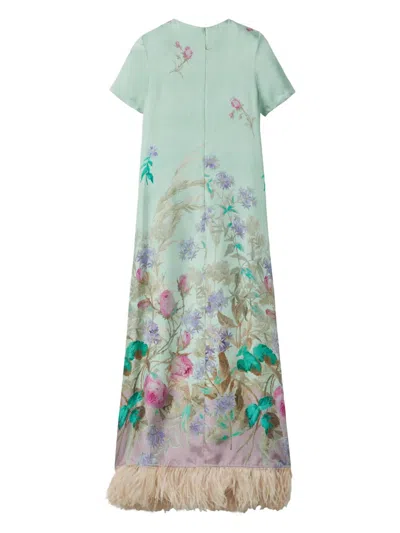 La Doublej La Double J Flowing Floral Maxi Dress With Fringe Detail