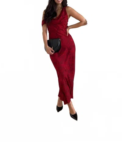 Lost + Wander Rouge Vine Maxi Dress In Deep Red In Red