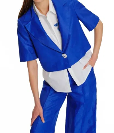 Exquise Short Jacket In Sax In Blue