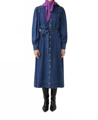 Suncoo Chona Dress In Denim In Blue