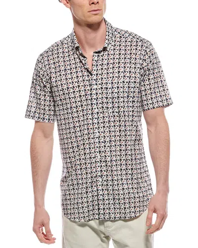 Scott Barber Floral Cotton Voile Button-up Shirt