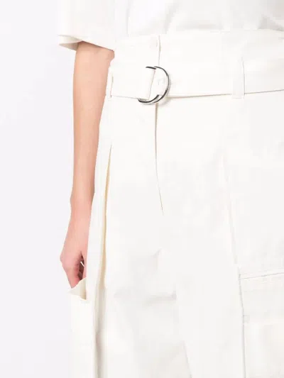 Lemaire Belted Bermuda Shorts In White