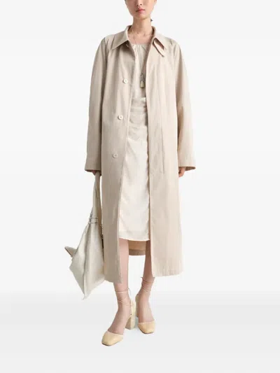 Lemaire Collar Long Raglan Pockets In Neutral