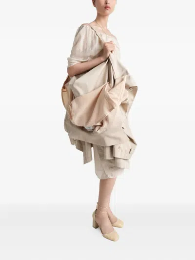 Lemaire Collar Long Raglan Pockets In Neutral