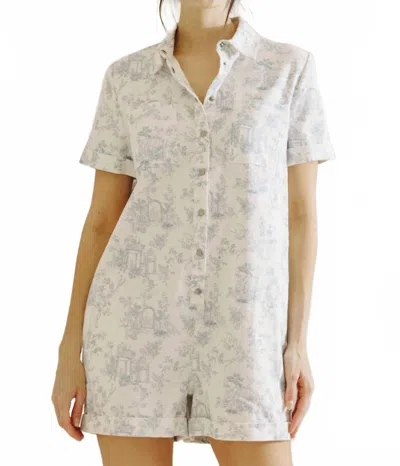 Storia Cottage Dreams Romper In White/blue In Neutral