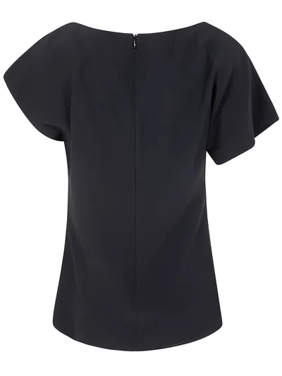Liviana Conti Asymmetrical Draped Top In Black