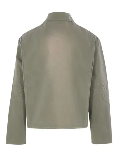 Loewe Paula's Ibiza Anagram Cotton Jacket In Green