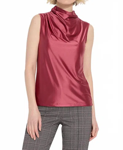 Lyssé Irina Satin Jersey Top In Peony In Pink
