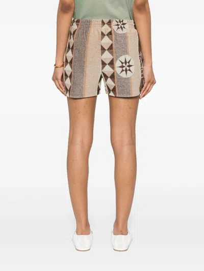 Loewe Cotton Blend Jacquard Shorts In Gray