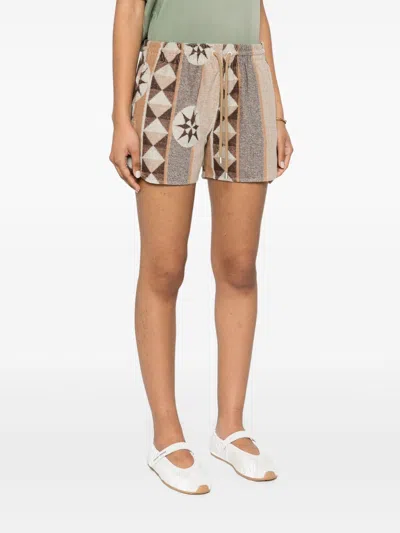 Loewe Cotton Blend Jacquard Shorts In Gray
