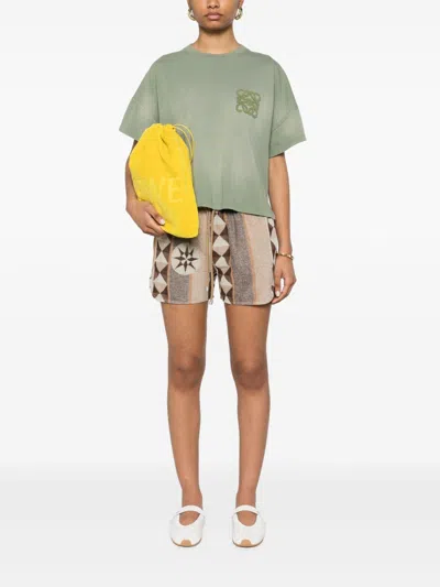 Loewe Cotton Blend Jacquard Shorts In Gray