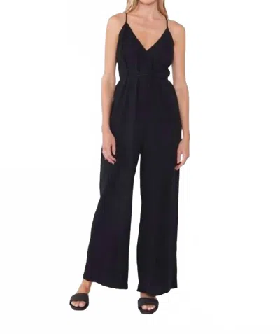Lovestitch Tied Together Halter Jumpsuit In Black In Black