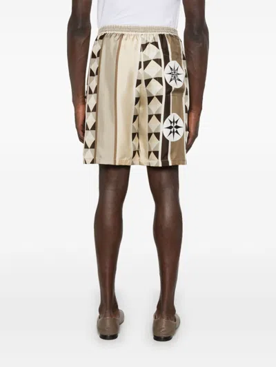 Loewe Printed Silk Shorts In Green