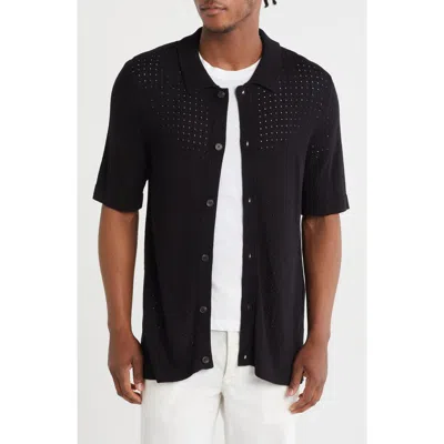 Truth Open Stitch Button-up Cardigan Sweater