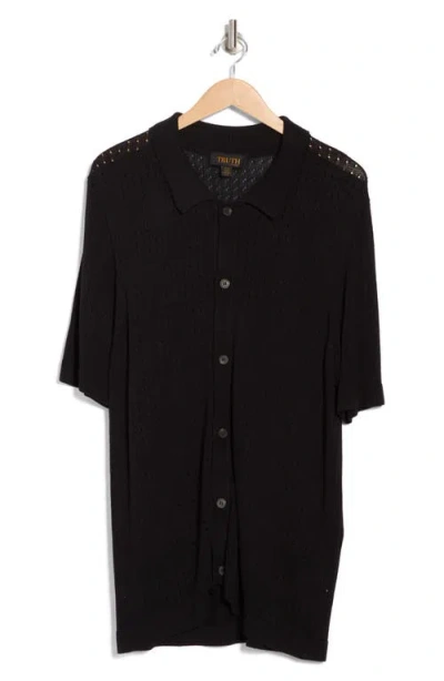 Truth Open Stitch Button-up Cardigan Sweater