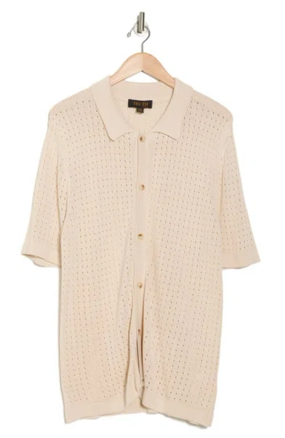 Truth Open Stitch Button-up Cardigan Sweater