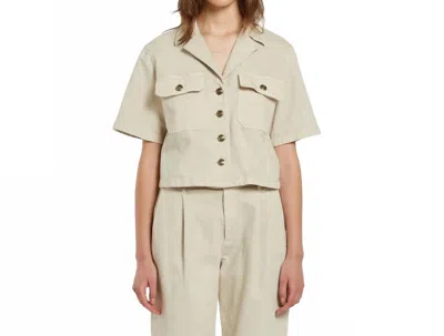 Marella Pescia Short Sleeve Denim Jacket In Sand In Neutral