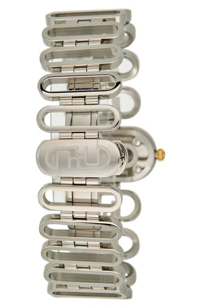 Fendi O'lock Two-tone Diamond Bracelet Watch, 28.3mm X 14.8mm