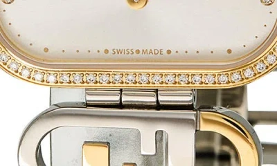 Fendi O'lock Two-tone Diamond Bracelet Watch, 28.3mm X 14.8mm