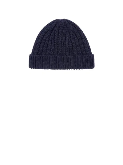 Loro Piana Moltrasio Ribbed Cotton Beanie In Blue