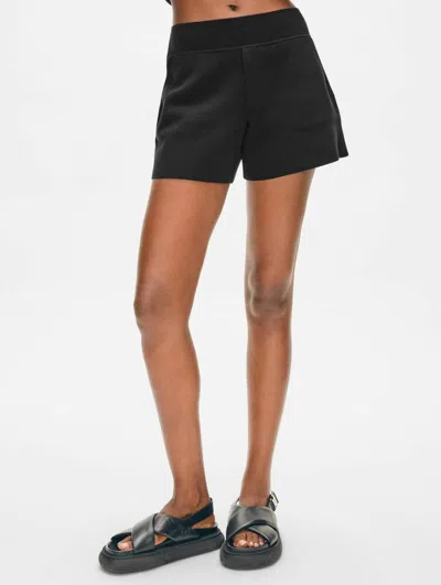 White + Warren Superfine Organic Cotton Shorts In Black In Black