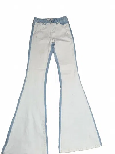 Vervet By Flying Monkey Women's High Rise Color Block Flare Jeans In Dazzling