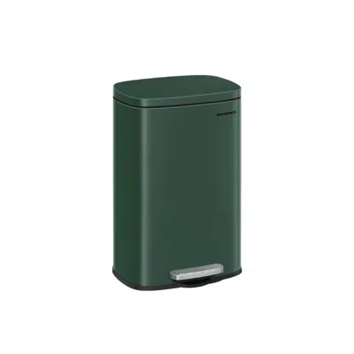 Breebe 13 Gallon White Step Trash Can With Hinged Lid For Kitchen In Green