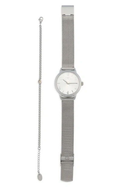 Invicta Wildflower Three Hand Quartz Mesh Strap Watch & Bracelet Set