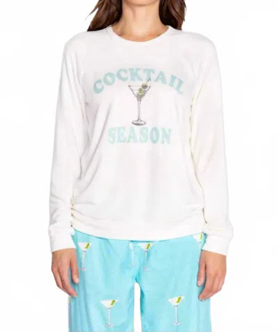 Pj Salvage Cocktail Season Long Sleeve Top In Ivory In White