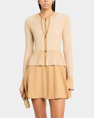 Toccin Priscilla Zip Front Cardigan In French Brown