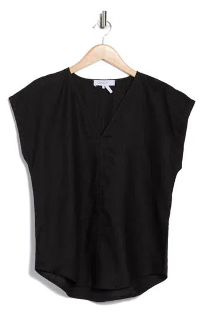 Dkny V-neck Linen Top