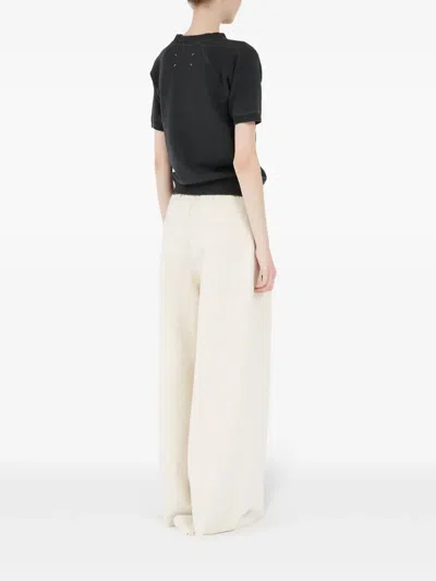 Maison Margiela Black Cotton Sweater In Black