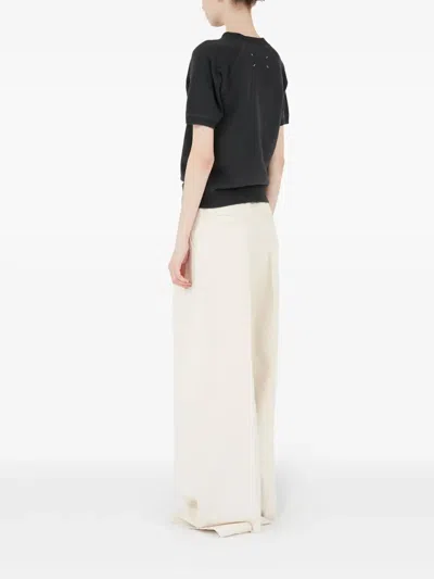 Maison Margiela Black Cotton Sweater In Black
