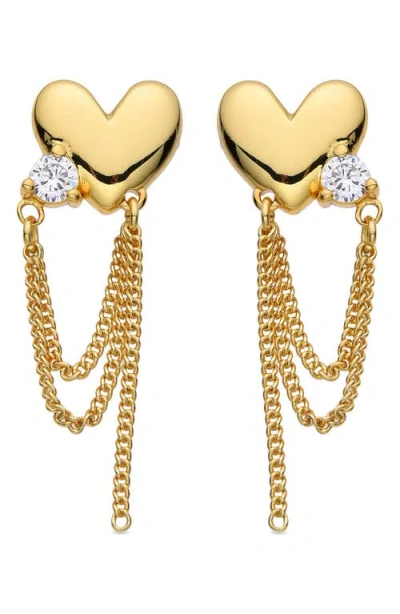 Eye Candy Los Angeles Elise Heart Chain Drop Earrings