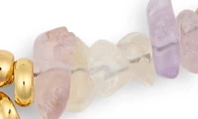 Eye Candy Los Angeles Leona Faux Pearl & Amethyst Bracelet