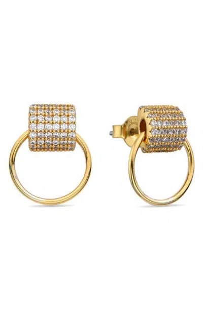 Eye Candy Los Angeles Roxanne Pavé Cubic Zirconia Doorknocker Earrings