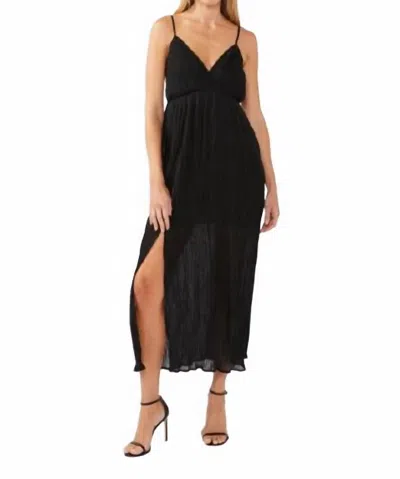 Lovestitch Spin For Me Pleated Maxi Dress In Black