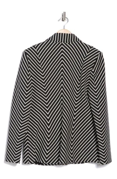 Elie Tahari Stripe Peak Lapel Cotton & Linen Blend Blazer